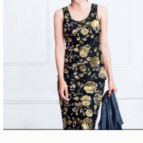 2 piece Gold sequins floral embroidered top + pencil skirt co-ords - Picture 14 of 14